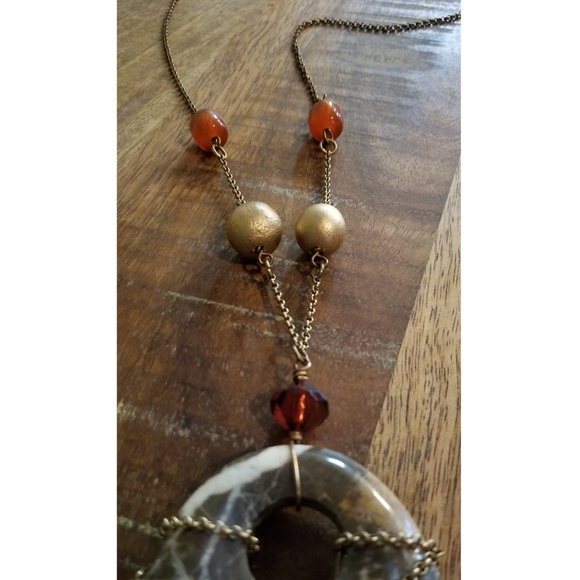 Chain Wrapped Stone Boho Necklace - Picture 3 of 4